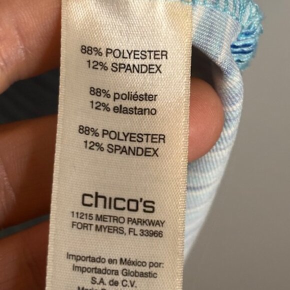 Chico's Blouse Women's Size Small Weekends Tshirt Athleisure Blue Chico's 0‎ - Picture 4 of 4